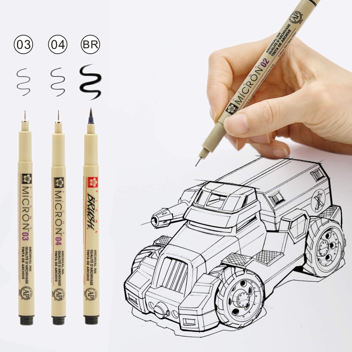 Sketch Pigma Micron Pens Pigma® Micron® Assorted Fine Tip Black