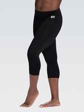 GK Elite Gymnastic Dance Capri Tights Dry Tech Black - Child Large - NWT