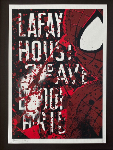 Death NYC Large Framed 16x20 Pop Art Original Graffiti COA Spider Man Stan Lee - Picture 3 of 6