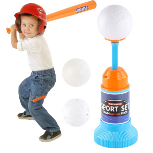 Kids Baseball Tee T-Ball Set for Toddlers Sport Toy Game Includes 3 Ball Outdoor