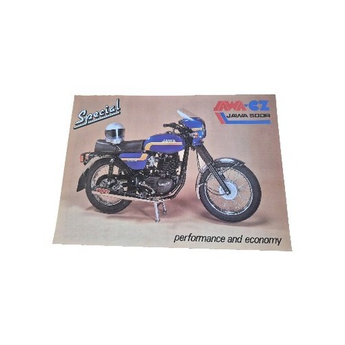 Jawa-CZ 500R Special Motorcycle Dealership Sales Brochure Poster Original NEW