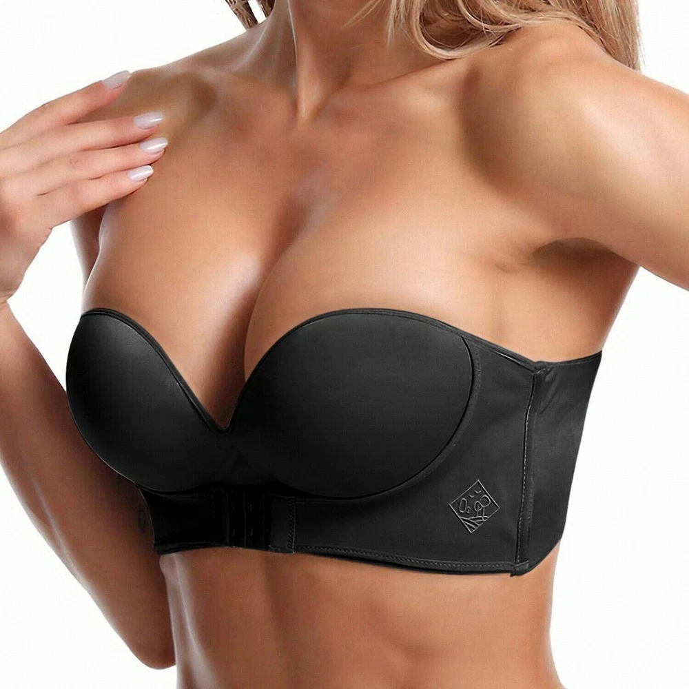 Sexy Breast Lift Front Bra Buckle Push Up Backless Strapless Lingerie  Brassiere