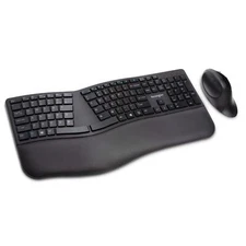 Ergonomic Wireless Keyboard and Mouse Set Split Adjustable Tilt Comfort Black