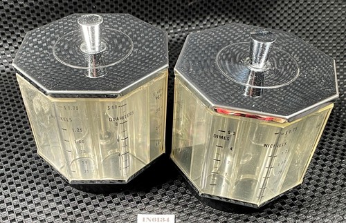 Vintage Octagonal Shaped Coin Collectors 2ea & Carton of New Coin Rollers IN6134 - Picture 9 of 12