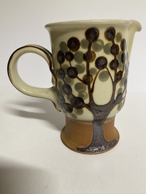 Retro Studio Pottery Tree Pitcher E-K Heerwagen 1984 Mid Century Modern Danmark
