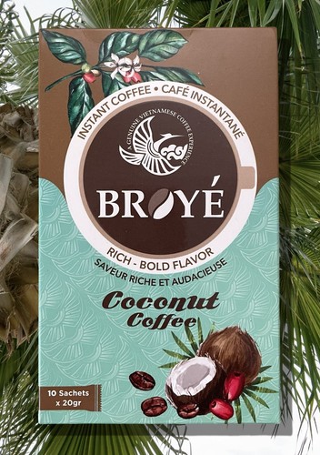 NEU Broye Vietnamesische Kokosnuss Instant Kaffee - Reichhaltiger kräftiger Geschmack 10 Beutel Versiegelt - Bild 17 von 24