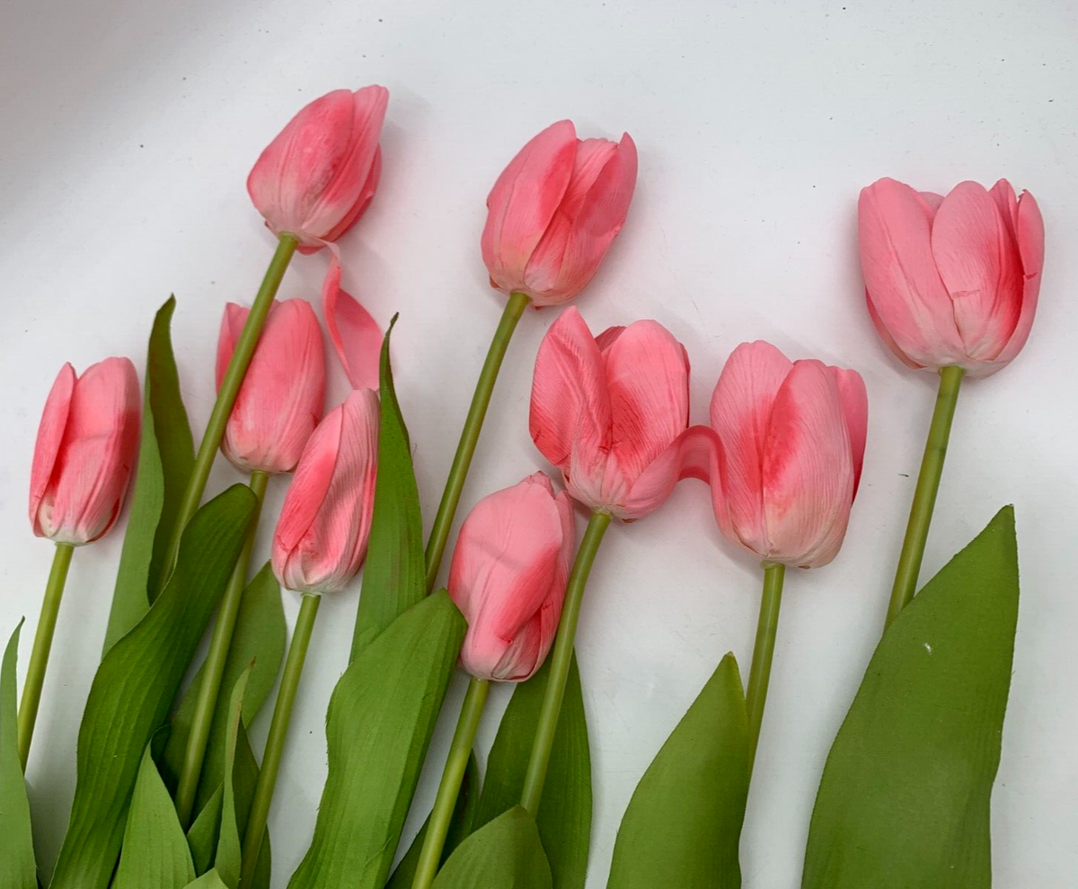 Pottery Barn Faux Tulip Bundle S/9 Pink 26