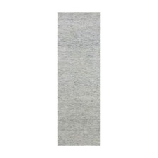 2'6"x8'1" Gray Grass Design Undyed Wool Hand Knotted Runner Oriental Rug R79819