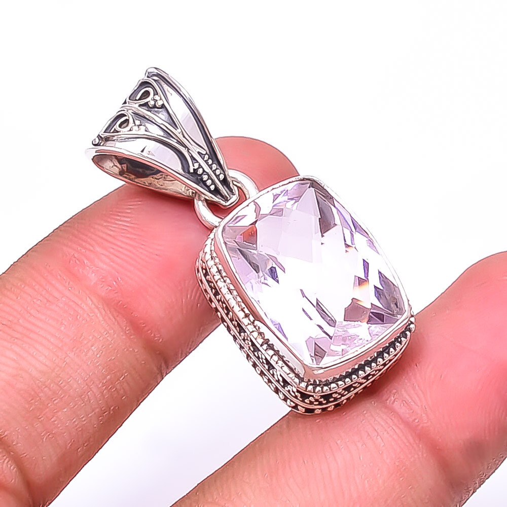 Pink Kunzite Fine Art 925 Sterling Silver Pendant 1.56