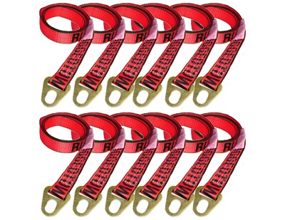 12 pack 2'' x 8' ft Chevron Wheel Lift Lasso Strap Keyhole Tie Down Ratchet Cinch