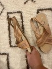 Anthropologie  Blush Beige Leather Woven Espadrille Criss Cross Sandals Size 6 — photo 6