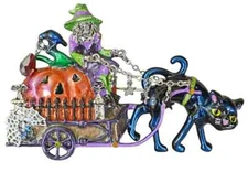 Kirks Folly Pumpkin Peddler Witch Pin Pendant  silvertone