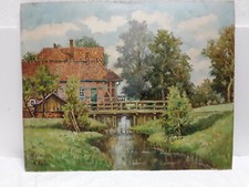 Gemälde Ölgemälde signiert K Spies 1930er Wassermühle romantisch Sammler Rarität