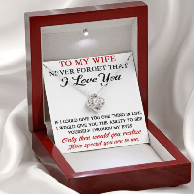 To My Wife Sentimental Gift Love Knot Necklace For Soulmate, Bride From Husband