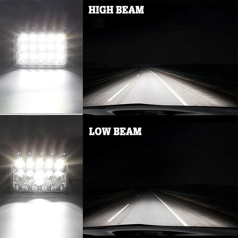 Par de faros LED de 4x6" pulgadas para Chevrolet S10 1995 1996 1997 haz sellado alto/bajo Foto 3 de 4