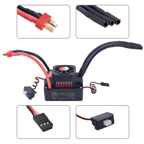 Surpass KK 3674 Waterproof Motor+120A ESC+Heat Sink+Program card for 1/8 RC Car - Picture 8 of 16