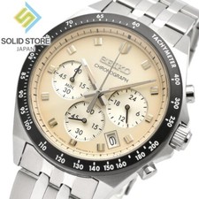 SEIKO SELECTION SBTR045 Stainless Steel Chronograph Quartz Watch Ivory Dial 41mm