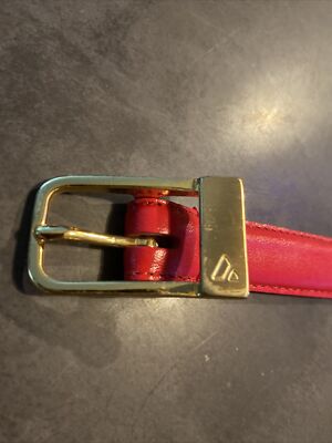 NEW Liz Claiborne Belt Sz M Red Thin Fullgrain Semi Aniline  display picture 1