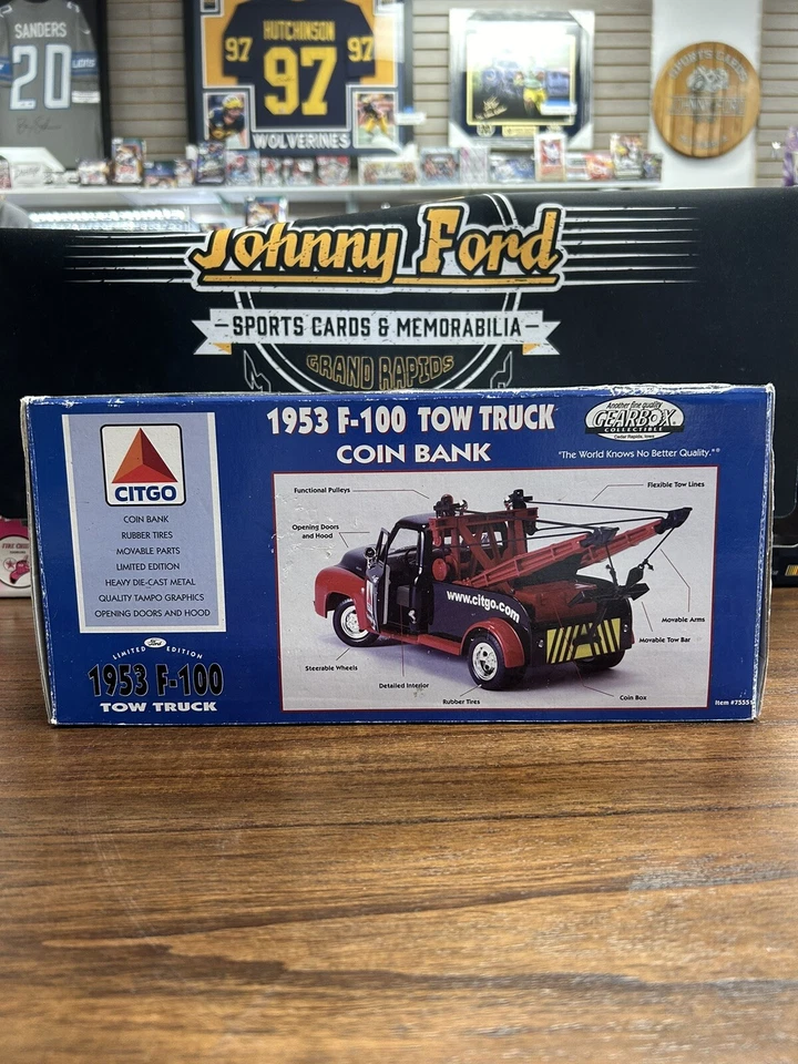 Gearbox 1953 Ford F-100 Citgo Tow Truck Coin Bank 1/24 Limited Edition New - Image 2 of 3