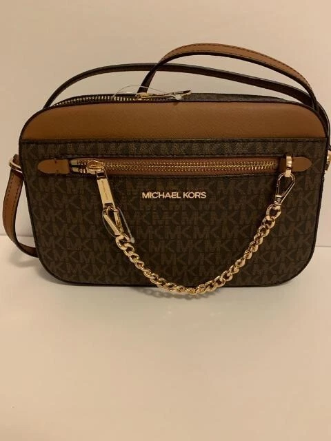 Michael Kors 35S1GTTC9B Jet Set Large Logo Crossbody Bag in Brown