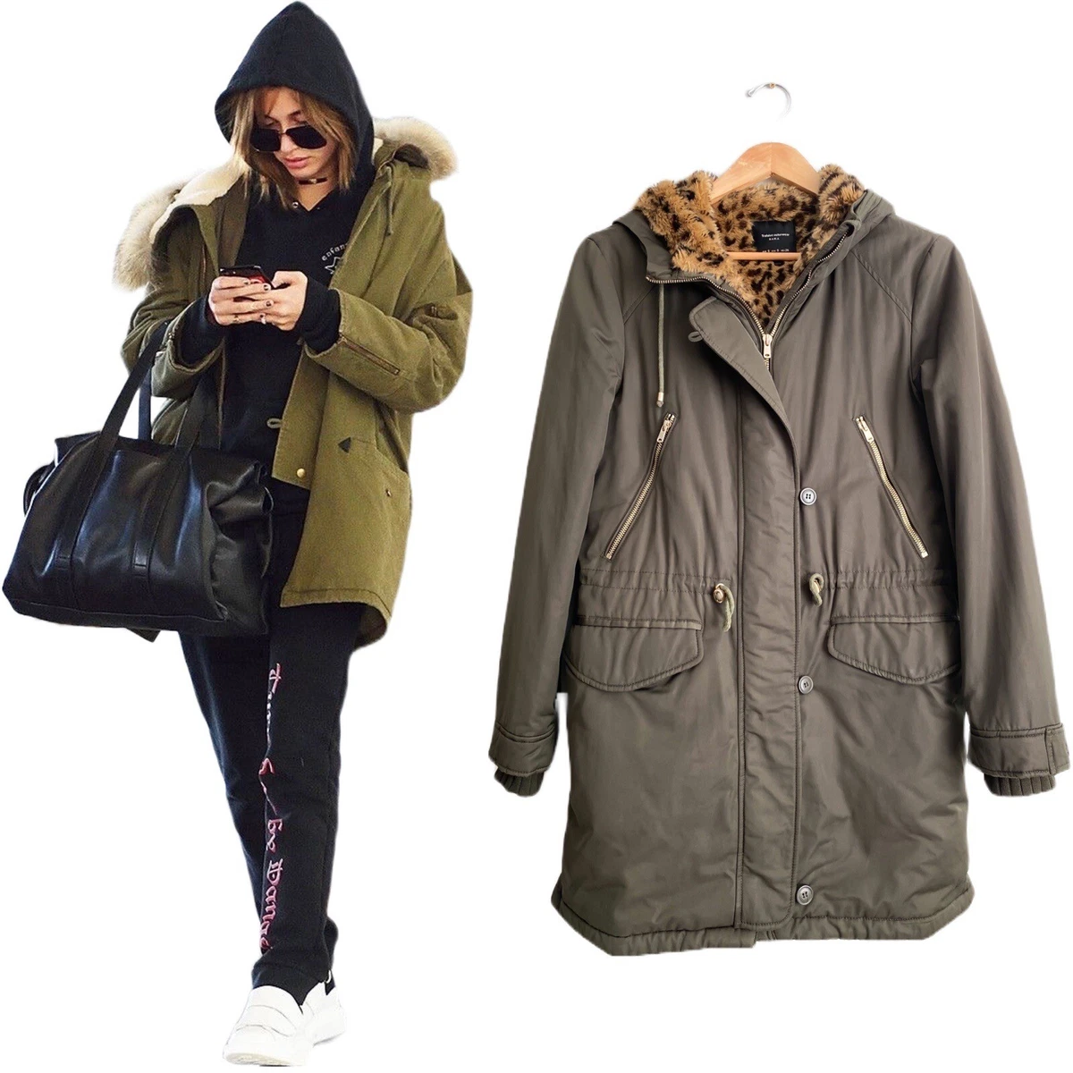 Zara green parka top