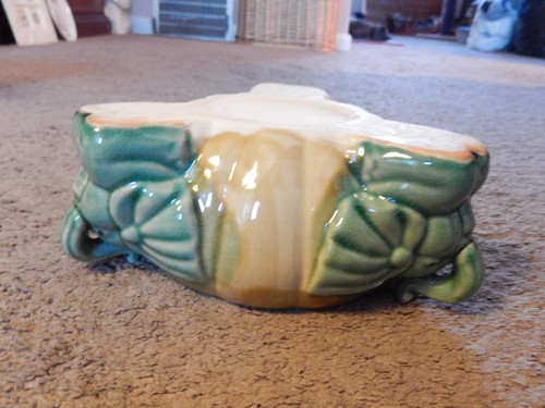 Glazed Green and Brown Bamboo OR Succulent Planter TRUNK UP 3 Elephants - Picture 8 of 15