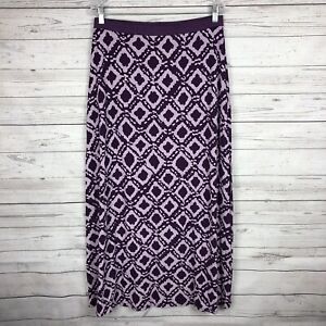 Fresh-Produce-Womens-Maxi-Skirt-Size-L-Purple-Ikat-Print-Casual-Spring-Summer