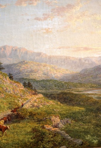 SAMUEL HENRY BAKER 1824-1906 CATTLE CADER IDRIS NORTH WALES ANTIQUE OIL PAINTING - Picture 5 of 16