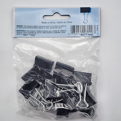 Small 3/4" BINDER CLIPS....4 bags of 15 - 60 Clips Total - Foto 4 di 4