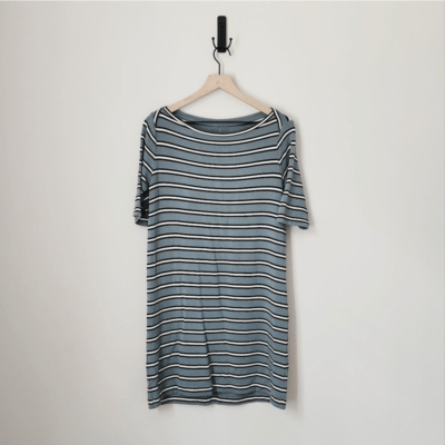 lou and grey striped dress Lou & Grey Striped Short Sleeve Knee Length Dress in Blue Size Medium