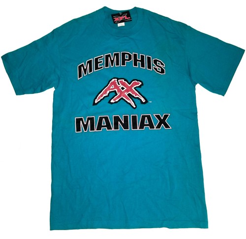 Memphis Maniax XFL Football T-Shirt Vintage 2001 Drew Pearson Hergestellt in den USA Neu mit Etikett Lg