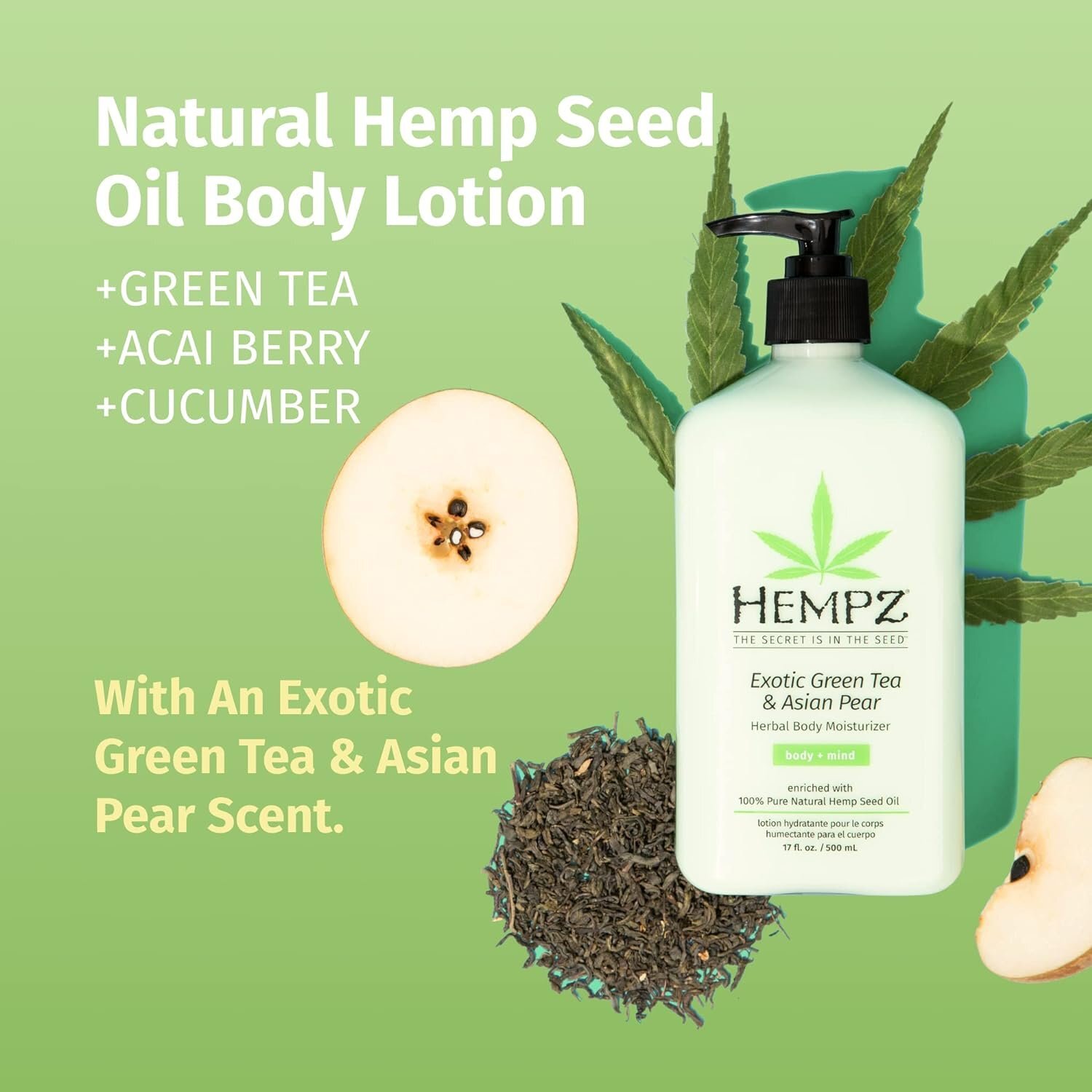 HEMPZ Body Lotion Green Tea & Asian Pear Daily Moisturizing Cream, Shea... 676280020634 eBay