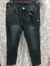 True Religion Geno Men's Size 36xL32 Dark Smoky Wash Relaxed Slim Jeans $159 NWT