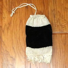 Black velvet  crochet evening bag cocktail party art deco purse, vintage 1940s
