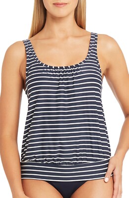 SEA LEVEL SWIM L45150 Navy Chamarel Blouson Bikini Top Women's Size US 4