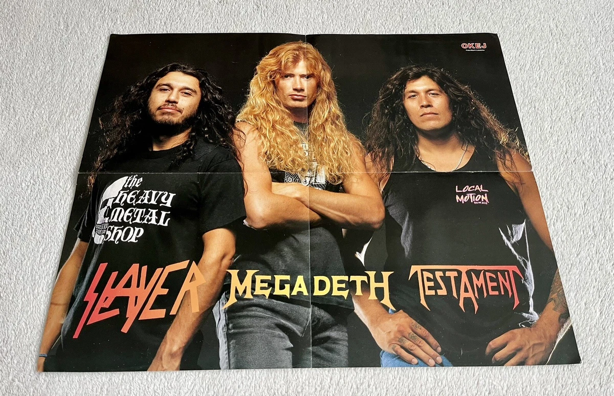 MEGADETH TRASH METAL Dave Mustaine 1990 Poster Swedish Music Magazine OKEJ  | eBay