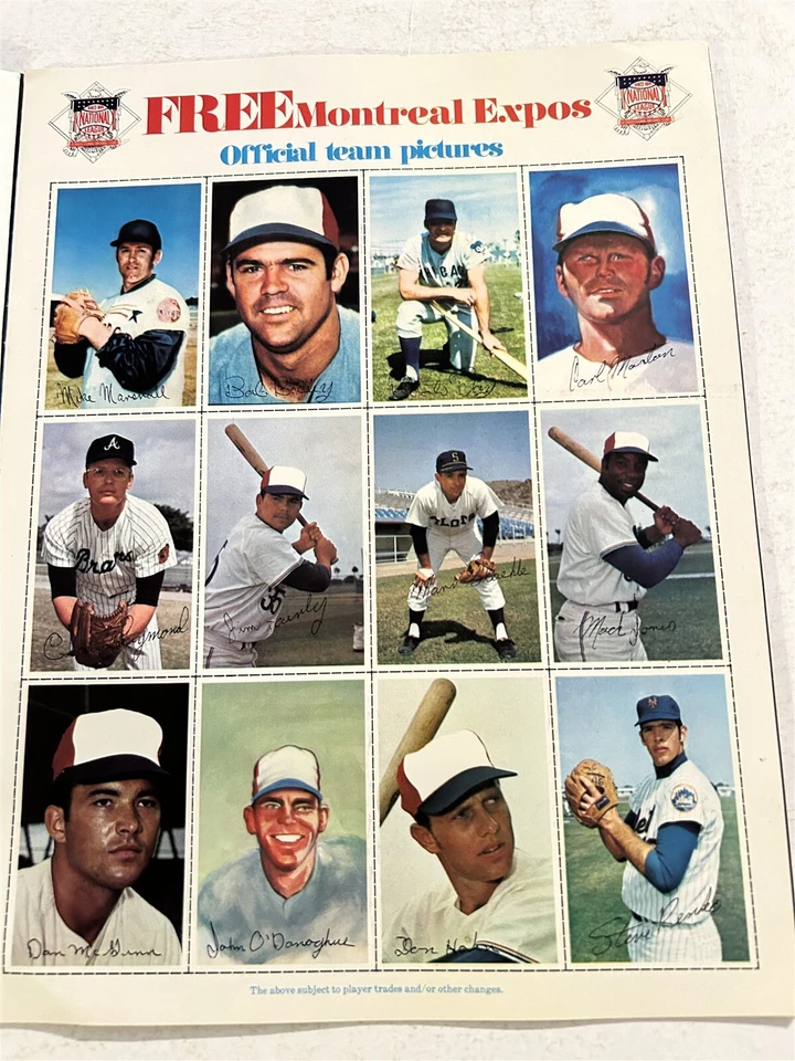 Juego de 24 cartas de sello de Montreal Expos Team 1971 álbum polvo oxidado Renko Bob Bailey Foto 2 de 4