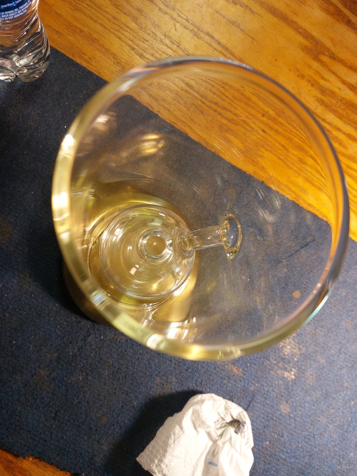 Vintage Wolfard Glassblowing Co. Oil Lamp 9” Hand Blown, with Brass