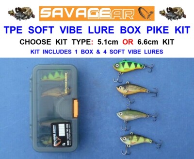 2024 Savage Gear 1+4 TPE SOFT VIBE LURE BOX KIT RAUBFISCH BARSCH HECHT ANGELKÖDER