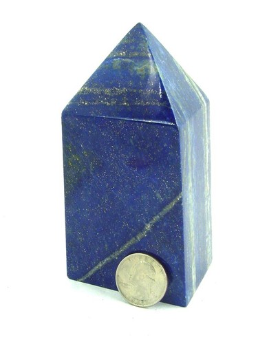 MA Massiccio Afghanistan Lapislazzuli 4 3/4" Obelisco Intaglio Lapidario 1380P abe - Foto 4 di 6