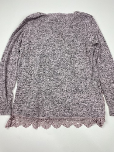 Bobeau weicher leichter Pullover rosa grau bestickte Details Größe M Damen - Bild 11 von 11