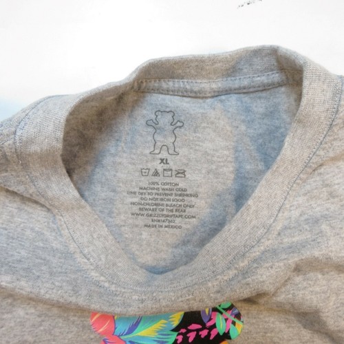 CAMISETA GRIZZLY GRIPTAPE PATINETA DE OSO DE FLORES PARA HOMBRE XL Gris - Imagen 3 de 3