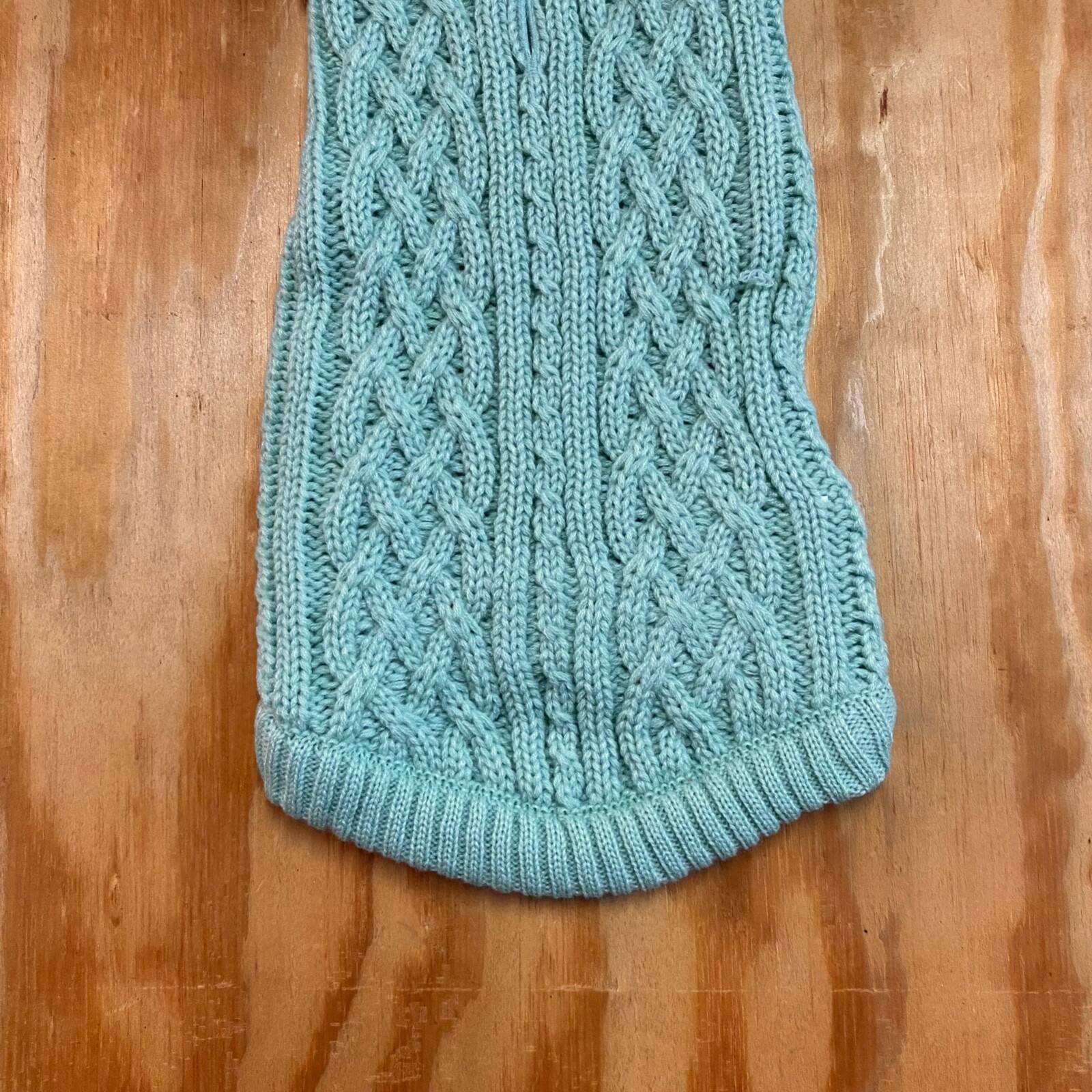 Boots & Barkley Mint Green Cable Knit Winter Sweater for Cat & Dog Size