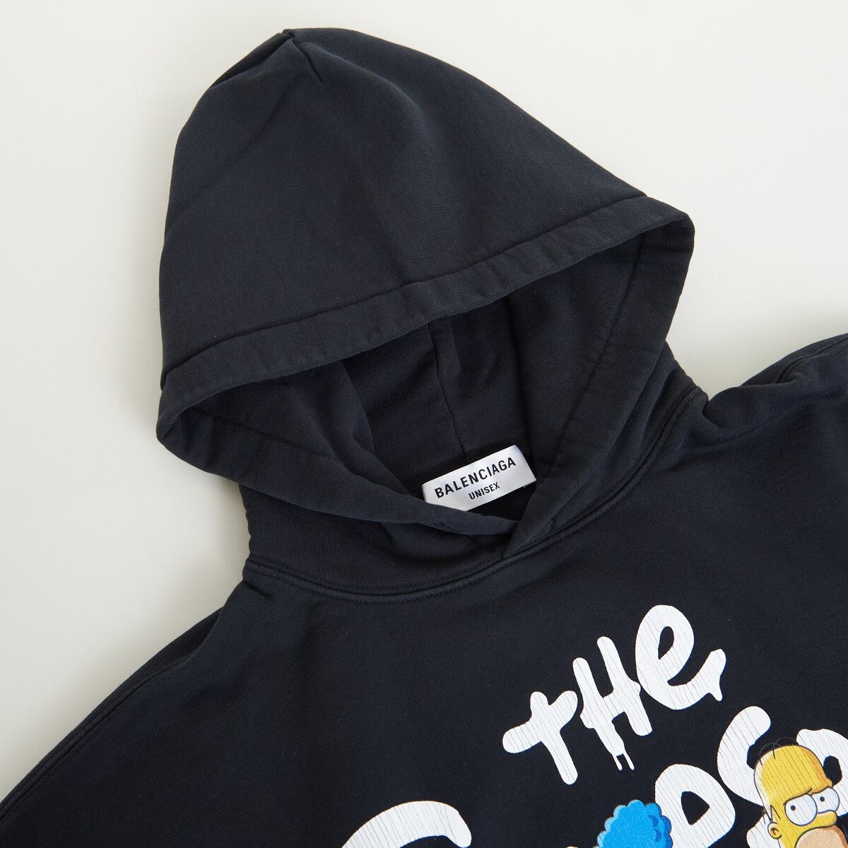 BALENCIAGA 995$ x THE SIMPSONS Hoode - Black Cotton Fleece BALENCIAGA 995$ x THE SIMPSONS Hoode - Black Cotton Fleece