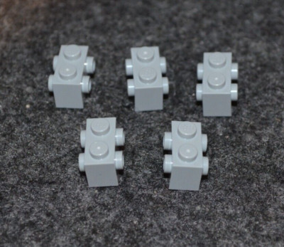 6) 1x2 Light Gray Brick w/ 2 Pegs on 2 - Side Bricks (SNOT) ~ New
