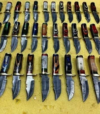 Beautiful Custom Handmade Damascus 6" bone Handle Knives Lot of 30 (with sheath)