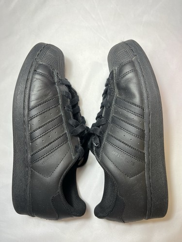 Adidas Superstar Black Trainer Leather Shoe Sneaker Scarpe Grigio 38 US 6 UK 5.5 - Foto 7 di 7