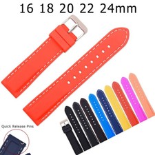 Universal Stitching Rubber Strap Sports Watch Band 16 18 20mm 22mm 24mm Bracelet