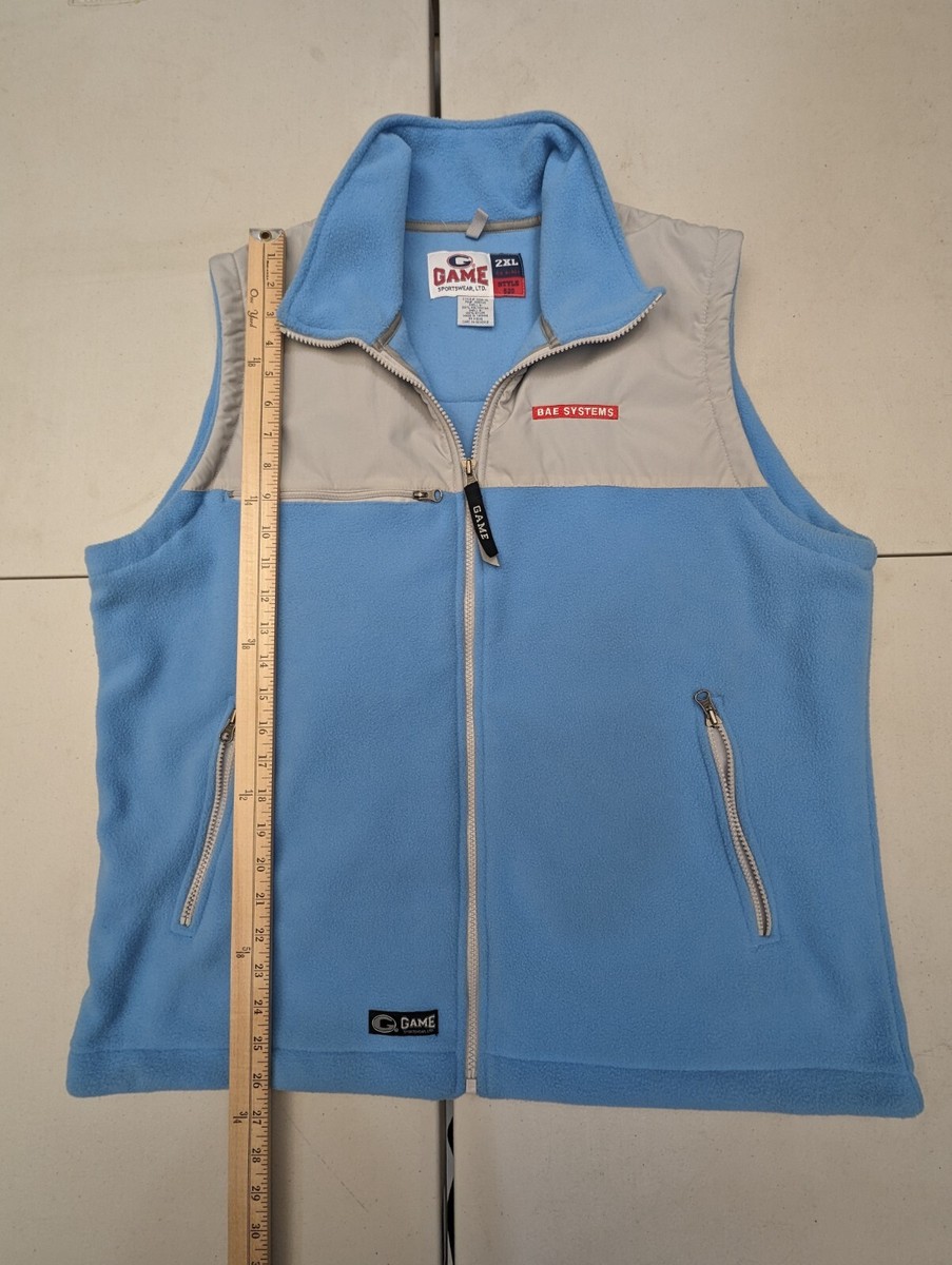 Game Sportwear Fleece Blue Grey Vest Jacket Adult 2XL Zip Up | eBay