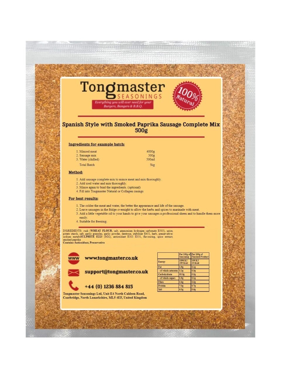 Spanish Style with Smoked Paprika Sausage Complete Mix 500g